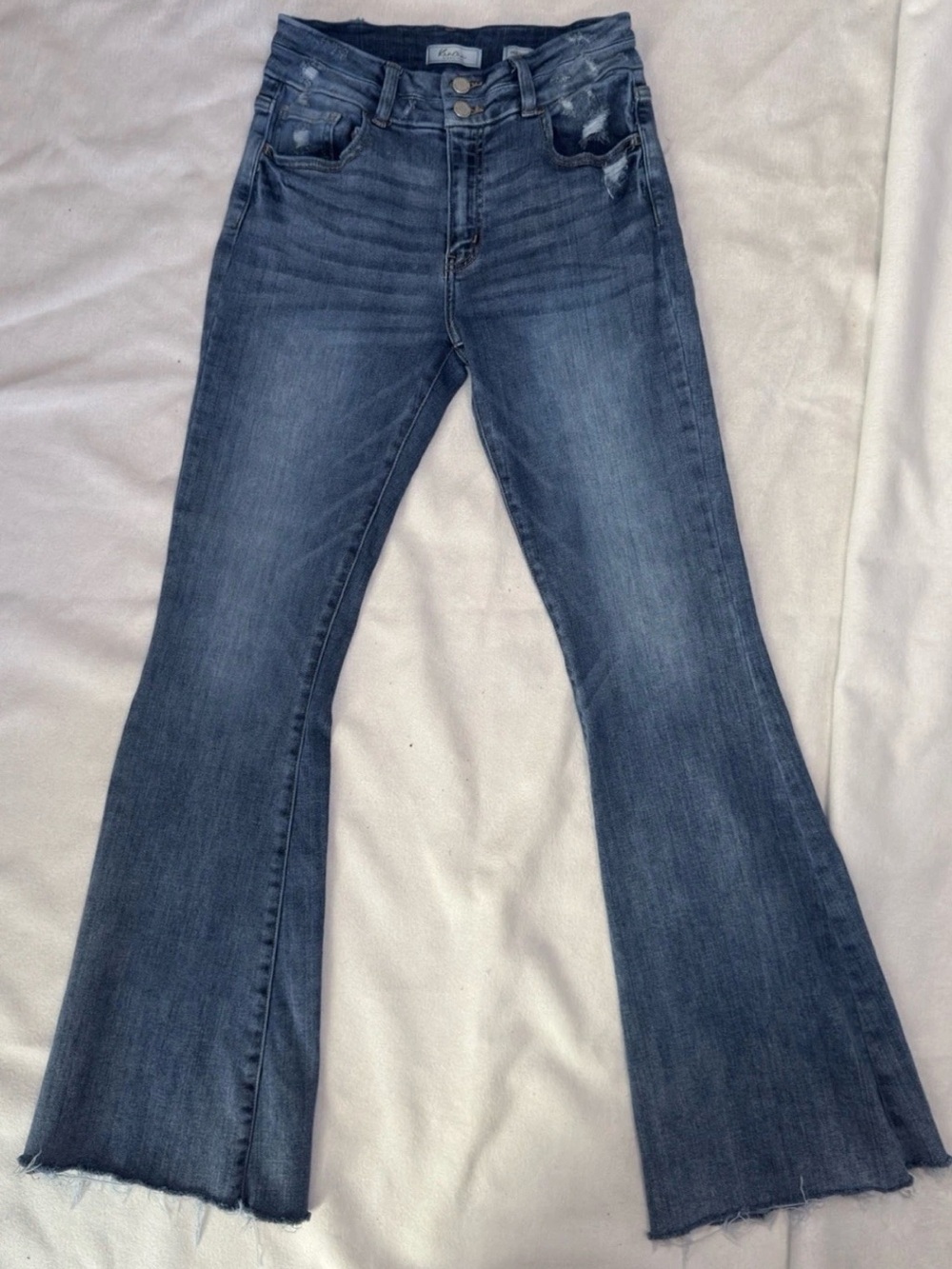 KanCan Women's Signature Jeans Blue High Rise Super Flare Size 28